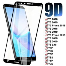Protecteur d'écran, Film en verre trempé 9D pour Huawei Y9S Y8S Y8P Y6S Y6P Y5P Y5 Lite Y9 Y6 Y5 Prime 2018 2019=