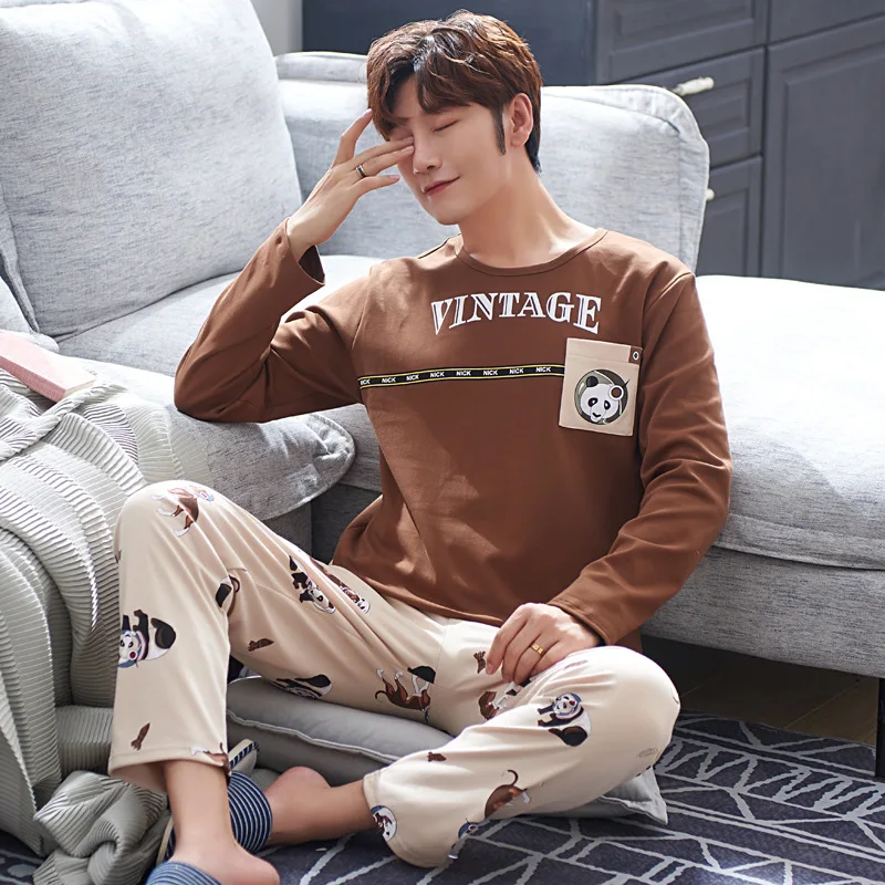 Spring And Autumn 6535 Cotton Pajamas Men's Long Sleeve Thin Home Wear-Outer Wear Men's Young And Middle-aged Set Japanese Korea
Spring And Autumn 6535 Cotton Pajamas Men's Long Sleeve Thin Home Wear-Outer Wear Men's Young And Middle-aged Set Japanese Korea