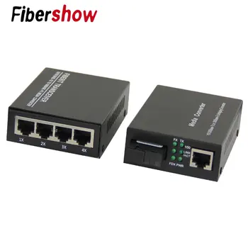 Fast Ethernet Fiber Optical Media Converter Single Mode 20KM 4 RJ45 and 1 SC fiber Port 10/100M
Fast Ethernet Fiber Optical Media Converter Single Mode 20KM 4 RJ45 and 1 SC fiber Port 10/100M