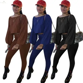 Spring Tracksuit Women Set Suit Solid Slash Neck Full Sleeve Two Piece Set Top And Pants Club Outfits Sportswear Womens Clothing
Spring Tracksuit Women Set Suit Solid Slash Neck Full Sleeve Two Piece Set Top And Pants Club Outfits Sportswear Womens Clothing
