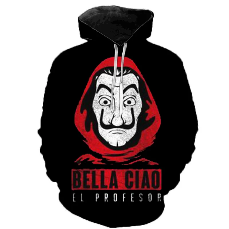 Лидер продаж 3D толстовки с капюшоном толстовка принт ТВ серия La Casa De Papel наживка