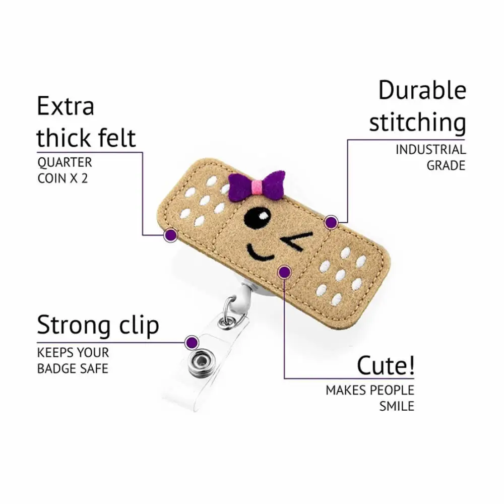 Retractable-Badge-Holder-Cute-Felt-Badge-Reels-with-Alligator-Clip-For-Nurses-Volunteer-Students-Teachers (2)