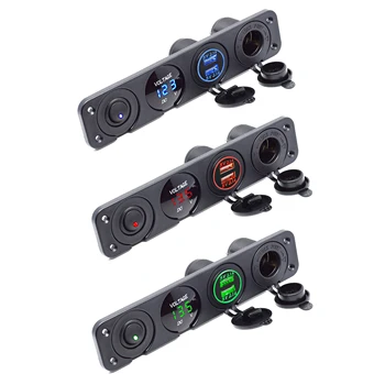 Dual USB Socket Charger 4.2A + 12V Power Outlet + LED Voltmeter + ON-Off Toggle Switch 4 in 1 Functions Panel for Car Marine
Dual USB Socket Charger 4.2A + 12V Power Outlet + LED Voltmeter + ON-Off Toggle Switch 4 in 1 Functions Panel for Car Marine
