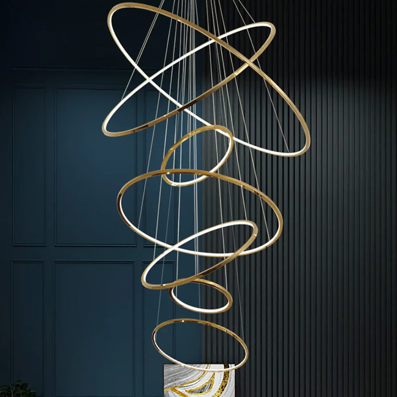 Modern Staircase Chandelier Lighting for Duplex Villa Hall LED Geometric Lamp Hotel Lobby living room restaurant Stainless steel
Modern Staircase Chandelier Lighting for Duplex Villa Hall LED Geometric Lamp Hotel Lobby living room restaurant Stainless steel