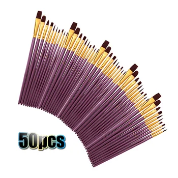 50 PCS Nylon Hair Paint Brushes Set Artist Paintbrush Lot Multiple Mediums Brushes for Gouache Oil Painting tools
50 PCS Nylon Hair Paint Brushes Set Artist Paintbrush Lot Multiple Mediums Brushes for Gouache Oil Painting tools
