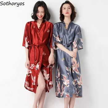 Robes Women Men Couples Spring Autumn Summer Half Sleeves Silk Printed Oversize 3XL Loose Comfortable Fashion Elegant Exquisite
Robes Women Men Couples Spring Autumn Summer Half Sleeves Silk Printed Oversize 3XL Loose Comfortable Fashion Elegant Exquisite