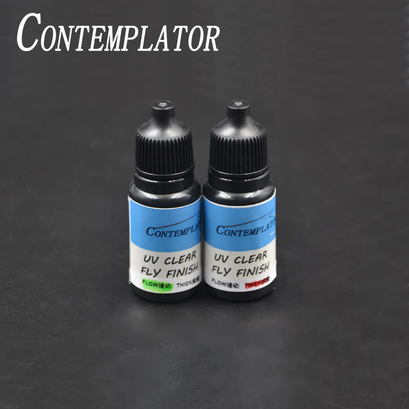 

CONTEMPLATOR 2bottles flow&thick UV clear finish glue fly tying instant cure UV resin glue fast drying fly fishing chemical