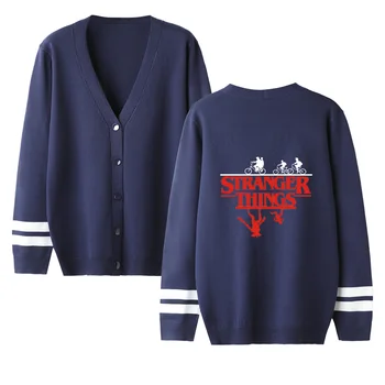 Stranger Things v-neck Cardigan Sweater men/women Fashion navyblue Casual Harajuku Sweater stranger things Popular casual tops
Stranger Things v-neck Cardigan Sweater men/women Fashion navyblue Casual Harajuku Sweater stranger things Popular casual tops