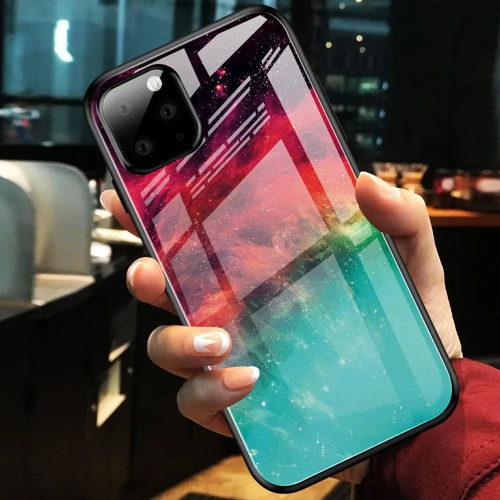 Gradient Tempered Glass case for iPhone 11 Pro Max 2019 XS max XR X 6 7 8 Plus Case Marble Rainbow Laser Phone Cases coque cover
Gradient Tempered Glass case for iPhone 11 Pro Max 2019 XS max XR X 6 7 8 Plus Case Marble Rainbow Laser Phone Cases coque cover