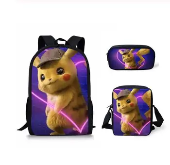3PCs/Set Children's Backpack Detective Pokemon Anime School Bags Set Kawaii Pikachu Pattern Tennagers Cool Book Bags
3PCs/Set Children's Backpack Detective Pokemon Anime School Bags Set Kawaii Pikachu Pattern Tennagers Cool Book Bags