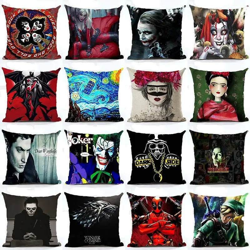 Harley Quinn Batman Joker Cushion Cover Frida Carlo Linen Pillow Case Bedroom 
Harley Quinn Batman Joker Cushion Cover Frida Carlo Linen Pillow Case Bedroom