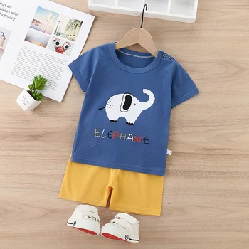 Fashion Boy Clothing Kids Clothes Set Blue Elephant Toddler Outfits Short Sleeve Tops +shorts Children Set 
Fashion Boy Clothing Kids Clothes Set Blue Elephant Toddler Outfits Short Sleeve Tops +shorts Children Set