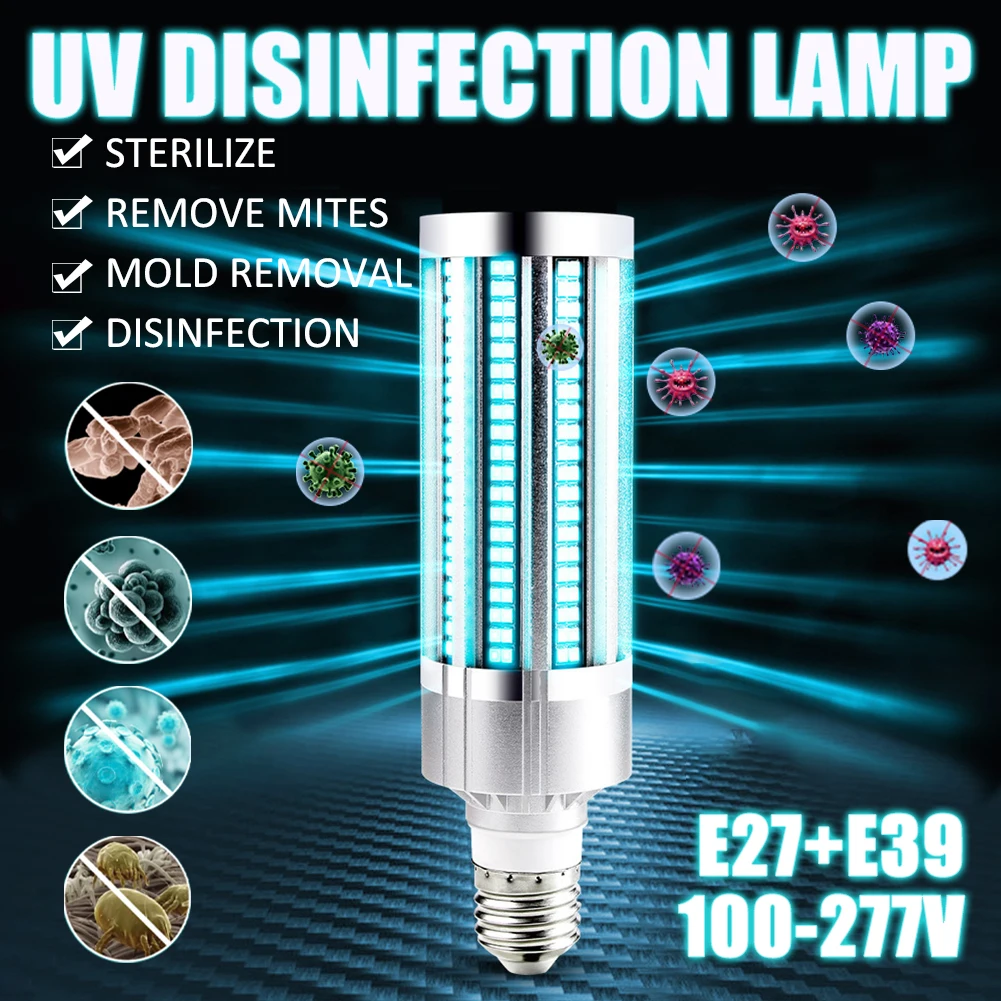 UV Ermicidal Lamp LED UVC Bulb E27 Household Ozone Disinfection Light Bulbs 100-277V
UV Ermicidal Lamp LED UVC Bulb E27 Household Ozone Disinfection Light Bulbs 100-277V