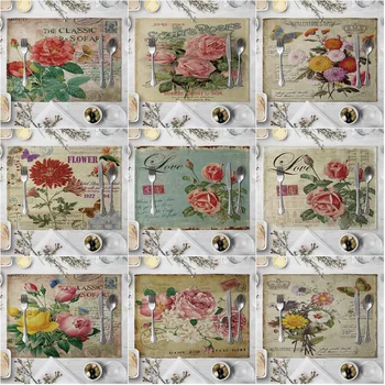 Retro Flower Pattern Table Placemat European Style Dining Table Cushion Kitchen Supplies Western-style Placemat Coasters
Retro Flower Pattern Table Placemat European Style Dining Table Cushion Kitchen Supplies Western-style Placemat Coasters