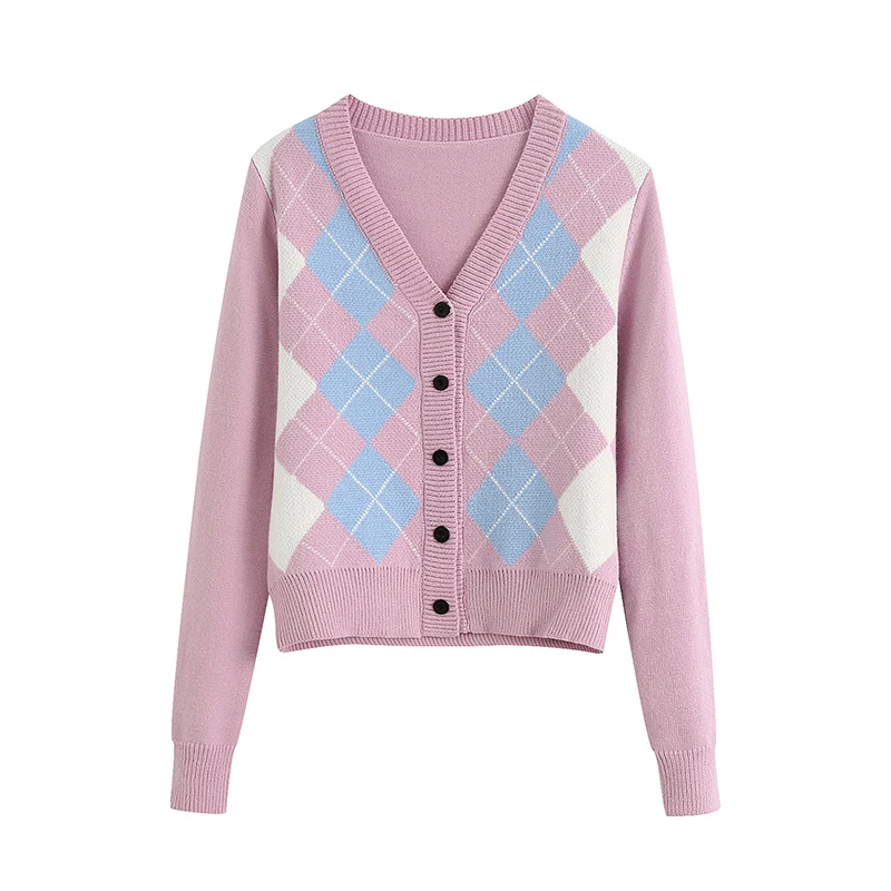 2020 Women Cardigan Vintage Stylish Geometric Pattern Short Knitted Sweater Fashion Long Sleeve England Style Outerwear Chaqueta
2020 Women Cardigan Vintage Stylish Geometric Pattern Short Knitted Sweater Fashion Long Sleeve England Style Outerwear Chaqueta