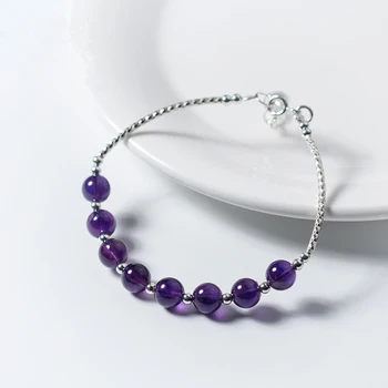 Purple Crystal Amethyst 925 Sterling Silver Bracelets for Women Girls Female Fine Jewelry New Year Valentines Day Gift YBR208
Purple Crystal Amethyst 925 Sterling Silver Bracelets for Women Girls Female Fine Jewelry New Year Valentines Day Gift YBR208