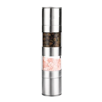 Manual Stainless Steel 2 in 1 Salt and Pepper Mill Spice Grinder Hand Adjustable Ceramic Grinding Mechanism
Manual Stainless Steel 2 in 1 Salt and Pepper Mill Spice Grinder Hand Adjustable Ceramic Grinding Mechanism