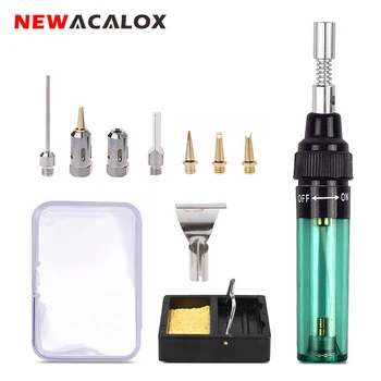 NEWACALOX 130*19mm DIY Butane Gas Soldering Solder Iron Gun Torch fTip Tool 3In1 Electronics Soldering Iron Pen Shaped Cordless
NEWACALOX 130*19mm DIY Butane Gas Soldering Solder Iron Gun Torch fTip Tool 3In1 Electronics Soldering Iron Pen Shaped Cordless