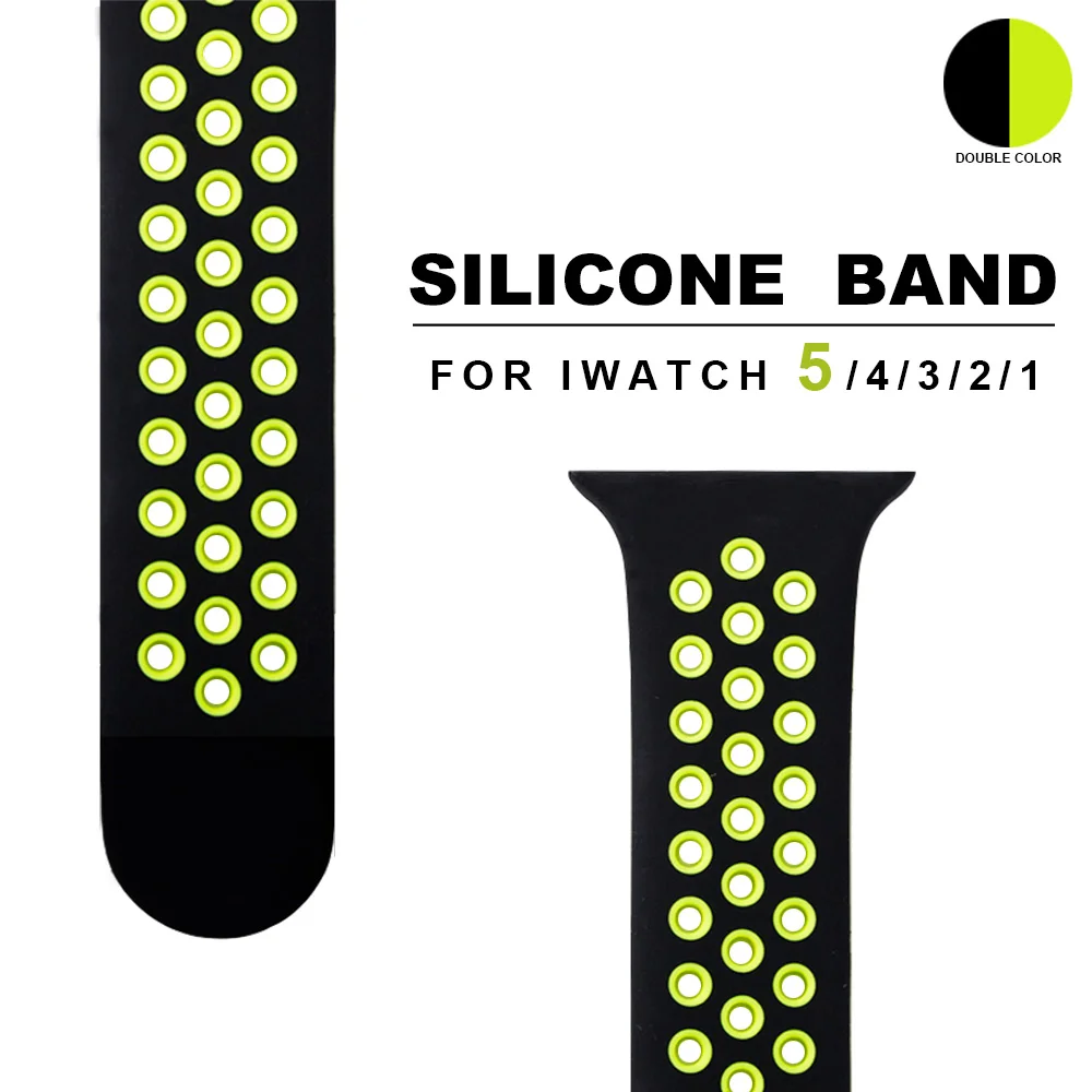 Band for Apple Watch series 5 4 3 2 1 42MM 38MM soft Breathable strap Silicone Sports watchband for Iwatch 40mm 44mm Bracelet
Band for Apple Watch series 5 4 3 2 1 42MM 38MM soft Breathable strap Silicone Sports watchband for Iwatch 40mm 44mm Bracelet