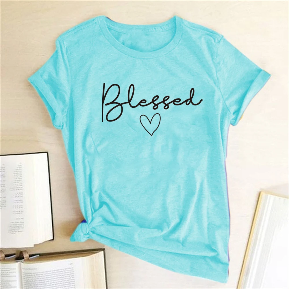 Blessed Heart Women T-shirts Printing