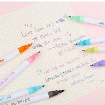 8/12 Color Gift Card Writing Drawing Double Line Outline Pen 2-line Color Pen Set for Children VDX99
8/12 Color Gift Card Writing Drawing Double Line Outline Pen 2-line Color Pen Set for Children VDX99