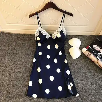 Casual Elegant Women Lace Stitching Pajamas Sexy Polka Dot Satin Silk Women Nightgowns 2020 Sleeveless Straps Sleepwear Sets XL
Casual Elegant Women Lace Stitching Pajamas Sexy Polka Dot Satin Silk Women Nightgowns 2020 Sleeveless Straps Sleepwear Sets XL