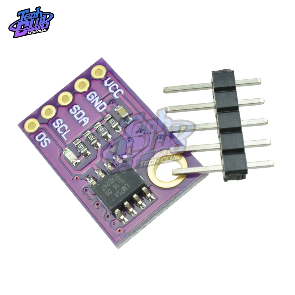 LM75 Temperature Sensor Module Temp Sensor High Speed I2C IIC Interface High Precision LM75A
LM75 Temperature Sensor Module Temp Sensor High Speed I2C IIC Interface High Precision LM75A