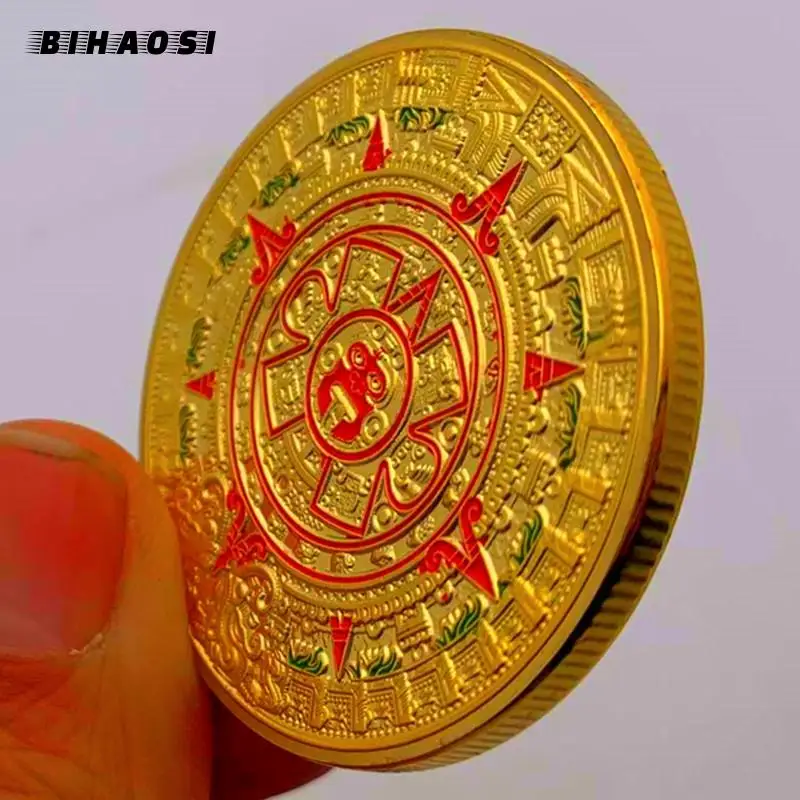 Aztec painted dragon bronze gilded Medallion Mayan coin pyramid sundial gold coin Metal badges collection commemorative coin
Aztec painted dragon bronze gilded Medallion Mayan coin pyramid sundial gold coin Metal badges collection commemorative coin