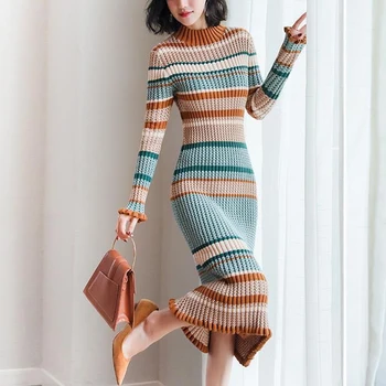2020 new European and American autumn and winter women's mid-length knitted dresses base turtleneck sweater skirt
2020 new European and American autumn and winter women's mid-length knitted dresses base turtleneck sweater skirt