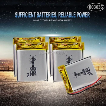 20pcs Polymer Lithium battery 900 mah 3.7 V 803035 smart home MP3 speakers Li-ion battery for dvr,GPS,mp3,mp4,mp5 power bank
20pcs Polymer Lithium battery 900 mah 3.7 V 803035 smart home MP3 speakers Li-ion battery for dvr,GPS,mp3,mp4,mp5 power bank