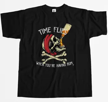 Time Flies When You're Having Rum Pirate Skull Drink Mens T-Shirt 
Time Flies When You're Having Rum Pirate Skull Drink Mens T-Shirt