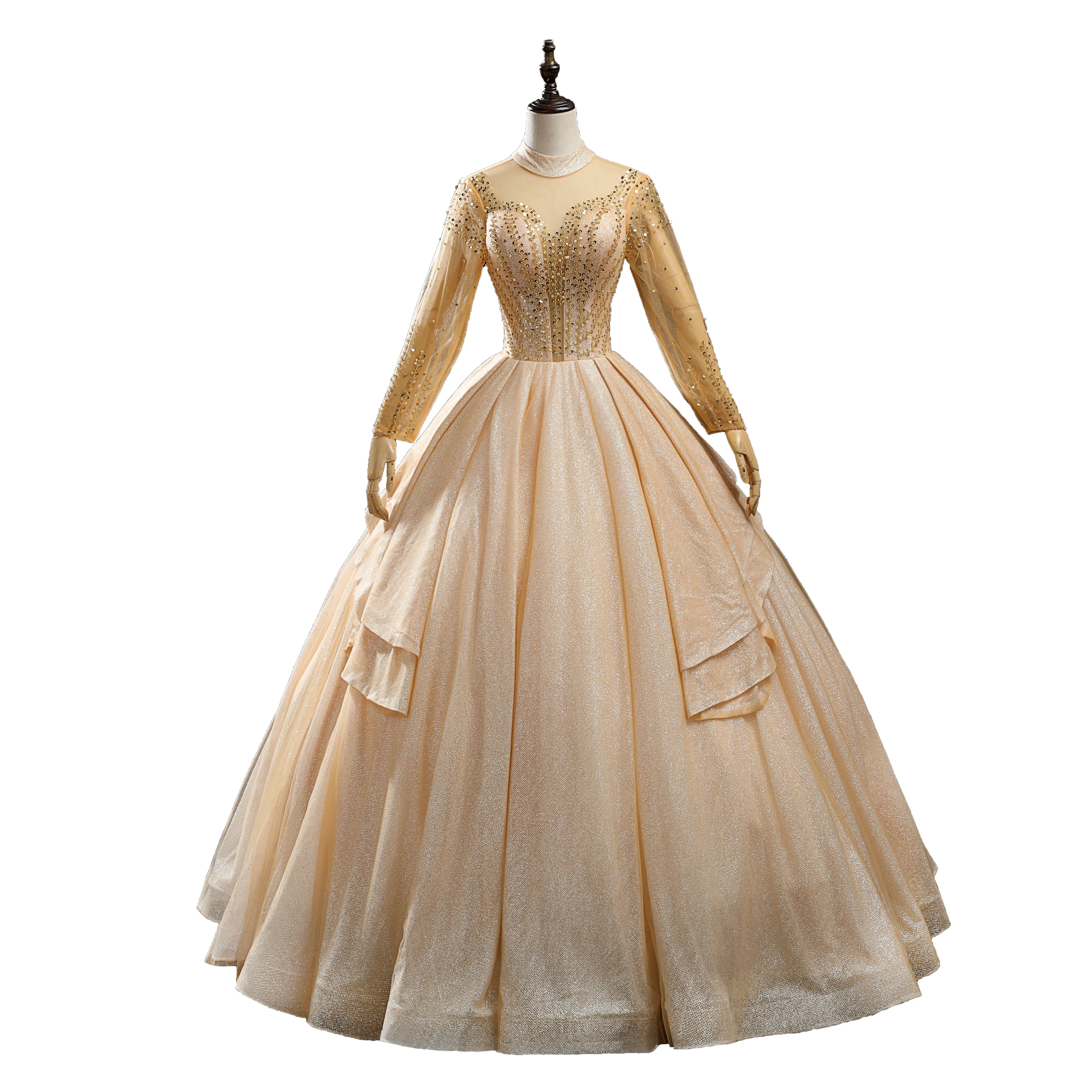 

luxury stand collar golden beading long dress medieval Renaissance Victoria dress ball gown/EVENT