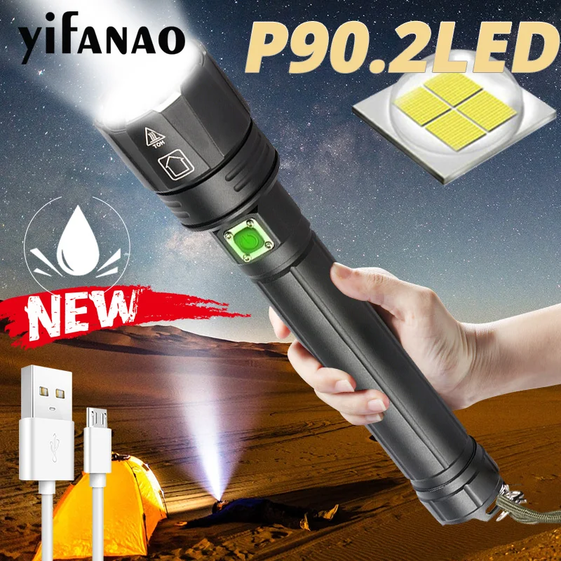 Super High Power XHP90.2 LED Flashlight 26650 USB Rechargeable Led Torch Tactical Light Zoom Torch Waterproof Camping Lamp
Super High Power XHP90.2 LED Flashlight 26650 USB Rechargeable Led Torch Tactical Light Zoom Torch Waterproof Camping Lamp