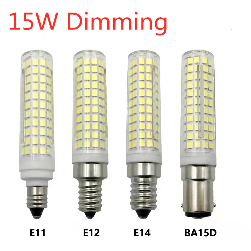 

5Pcs/Lot LEDGLE 15W Dimming G9 E11 E12 E14 B15 LED Bulb 1500lm 136LED AC100V/220V Equivalent to 100W Chandelier Lights Corn Lamp