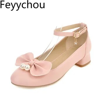 Women's Pumps Med Heels Spring Autumn Pu Round Toe Crystal Buckle 2020 New Sexy Fashion Casual Party Wedding Pink Big Size 34-48 
Women's Pumps Med Heels Spring Autumn Pu Round Toe Crystal Buckle 2020 New Sexy Fashion Casual Party Wedding Pink Big Size 34-48