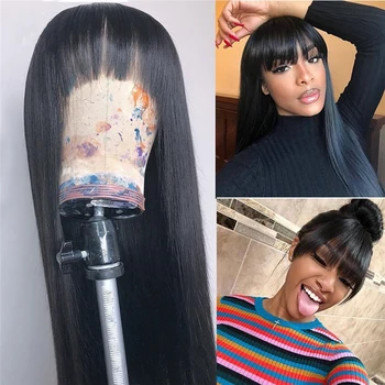 13x6 Lace Front Human Hair Wig with Baby Hair Silk Straight with Bangs Glueless Brazilian for Black Women Natural Hairline
13x6 Lace Front Human Hair Wig with Baby Hair Silk Straight with Bangs Glueless Brazilian for Black Women Natural Hairline