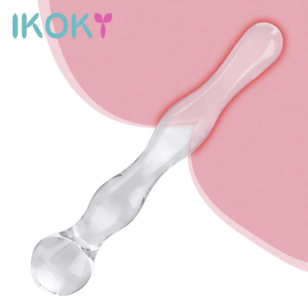 Анальная пробка IKOKY Glass анальная со стразами эротические игрушки фаллоимитаторы