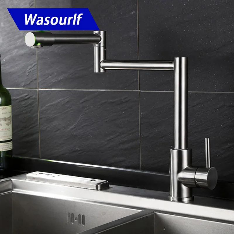 WASOURLF Adjustable Kitchen Faucet Stainless Steel 304 Hot Cold Water Brushed Basin Single Handle Tap Anti-rust Rustproof
WASOURLF Adjustable Kitchen Faucet Stainless Steel 304 Hot Cold Water Brushed Basin Single Handle Tap Anti-rust Rustproof
