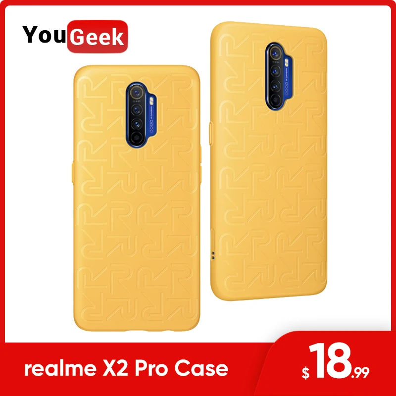 Оригинальный чехол realme x2 Pro из искусственной кожи + ТПУ устойчивый к царапинам