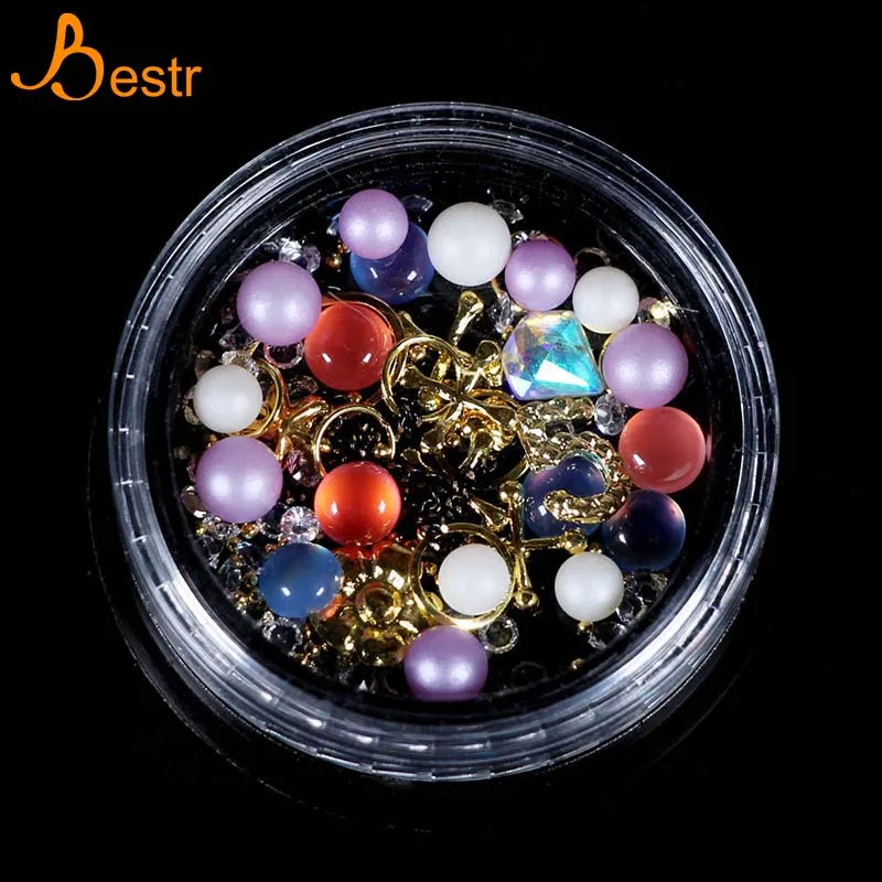 

3D Rhinestones Stones Set Diverse DIY Gems New Charming Mixed Nail Art Decoration Rose Jewelry Gel Glitter Nails Art Decoration