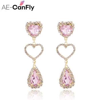 AE-CANFLY Trendy Love Heart Shiny Colorful Rhinestone Water Drop Earrings for Women Long Dangle Elegant Girls Ear Jewelry
AE-CANFLY Trendy Love Heart Shiny Colorful Rhinestone Water Drop Earrings for Women Long Dangle Elegant Girls Ear Jewelry