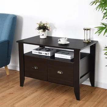 Multi-function Retro Coffee Cabinet Table with 2 Drawers Lateral File Antique MDF Living Room Brown Tv Tables Furniture HW60298
Multi-function Retro Coffee Cabinet Table with 2 Drawers Lateral File Antique MDF Living Room Brown Tv Tables Furniture HW60298