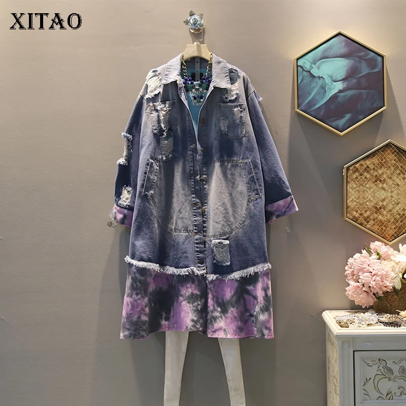 XITAO Tide Hit Color Patchwork Hole Jacket Hem Loose Plus Size Denim Coat Top Women Clothes 2019 Fashion Autumn New ZYQ1971
XITAO Tide Hit Color Patchwork Hole Jacket Hem Loose Plus Size Denim Coat Top Women Clothes 2019 Fashion Autumn New ZYQ1971
