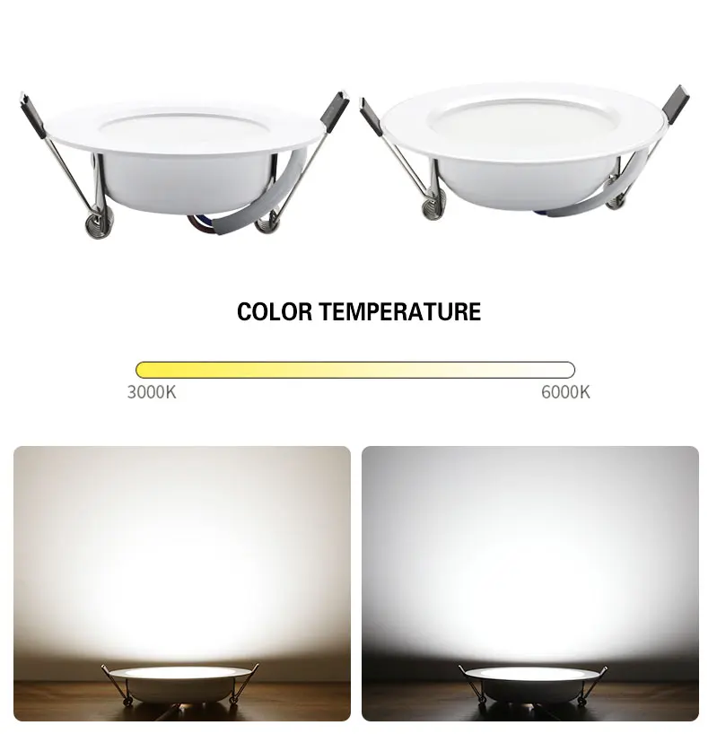 10PCS/lot LED Downlight 7W 9W 12W 15W 18W AC 220V Round Recessed Warm Cold White LED Ceiling Spot Light Down Light For Bathroom