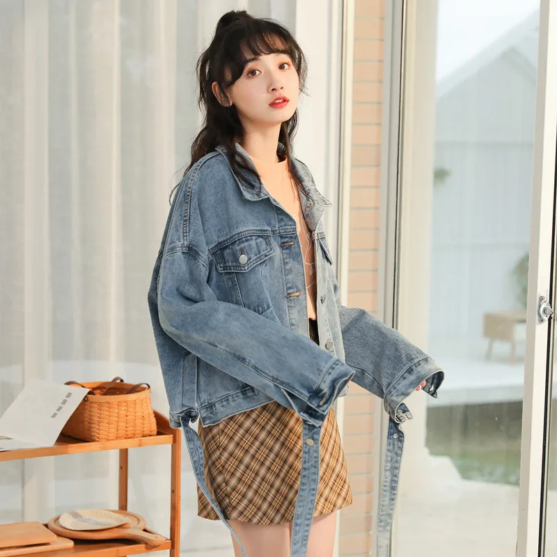 Photo Shoot 2019 Early Spring Charade Side Slit Jeans Coat Women's Korean-style Ribbon Design Jacket Women's
Photo Shoot 2019 Early Spring Charade Side Slit Jeans Coat Women's Korean-style Ribbon Design Jacket Women's