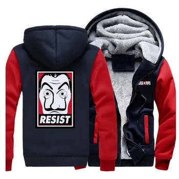 Men La Casa De Papel raglan plus velvet padded outwear sweatshirt printed hooded hoodie 2020 autumn winter hip hop male jackets 
Men La Casa De Papel raglan plus velvet padded outwear sweatshirt printed hooded hoodie 2020 autumn winter hip hop male jackets