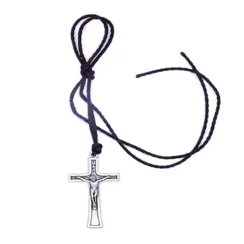 Retro Rope Jesus Cross Necklace Pendant Jewelry for Men Women Catholic Religious
Retro Rope Jesus Cross Necklace Pendant Jewelry for Men Women Catholic Religious