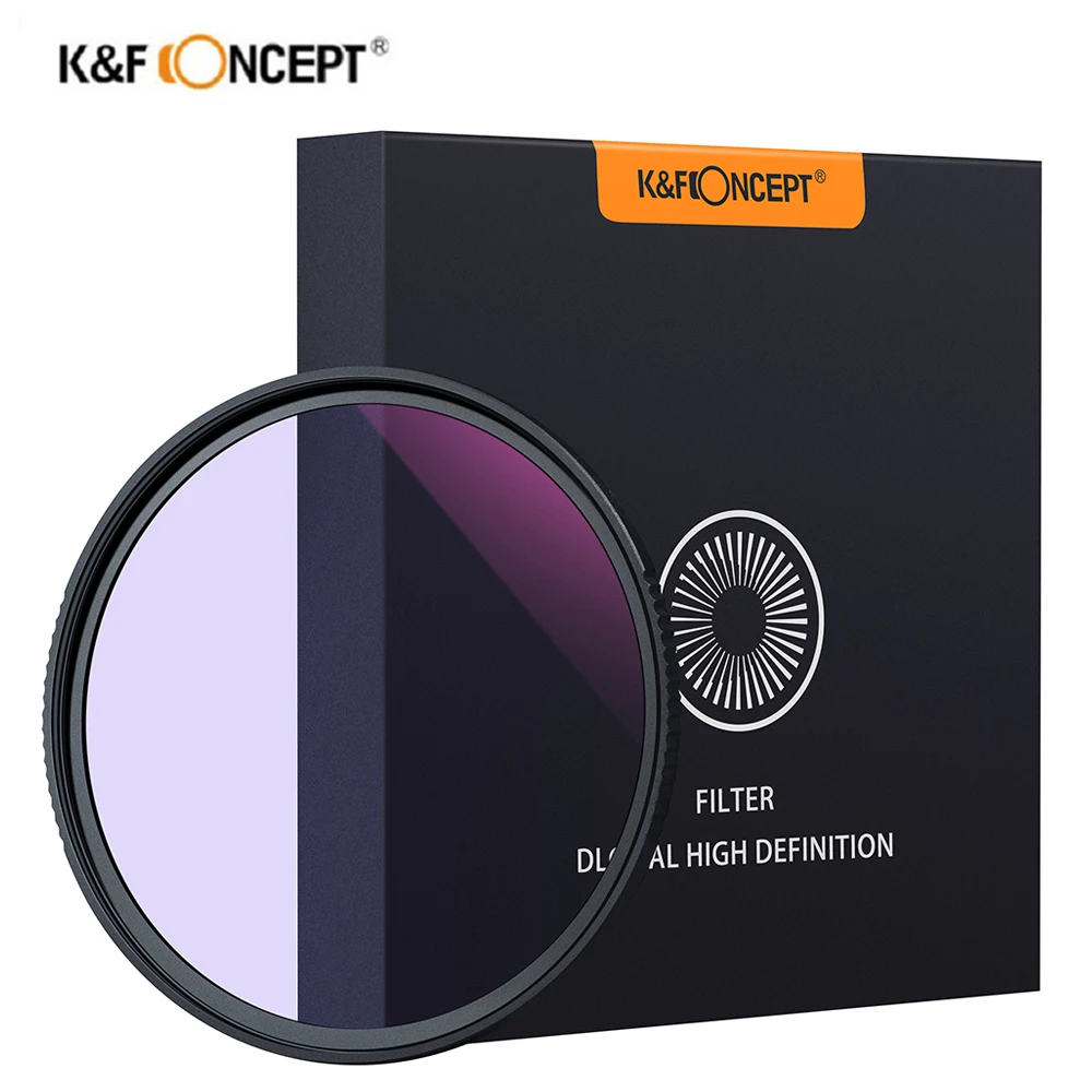 K & F Concept прозрачный ночной фильтр 52 мм 58 67 72 77 82 многослойное Нано покрытие