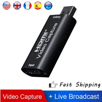 4K Mini Video Capture Card USB 2.0 HDMI Video Grabber Record Box for PS4 Game DVD Camcorder Camera Recording Live Streaming
4K Mini Video Capture Card USB 2.0 HDMI Video Grabber Record Box for PS4 Game DVD Camcorder Camera Recording Live Streaming