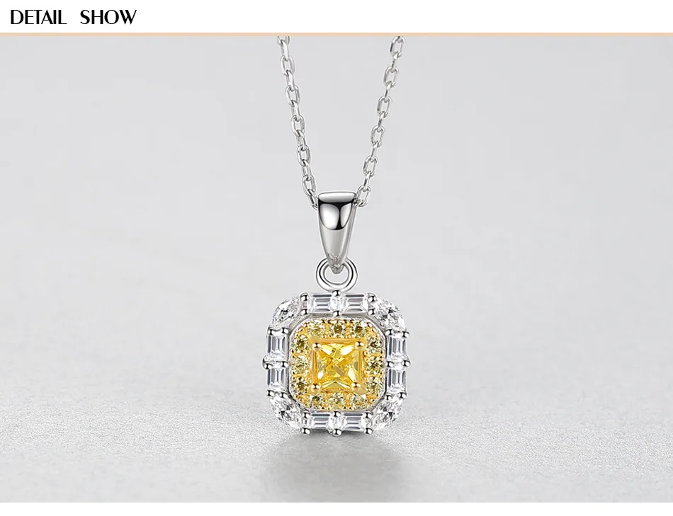 S925 sterling silver square color zircon pendant simple women's necklace 
S925 sterling silver square color zircon pendant simple women's necklace
